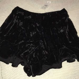 Kendall and Kylie black velvet shorts